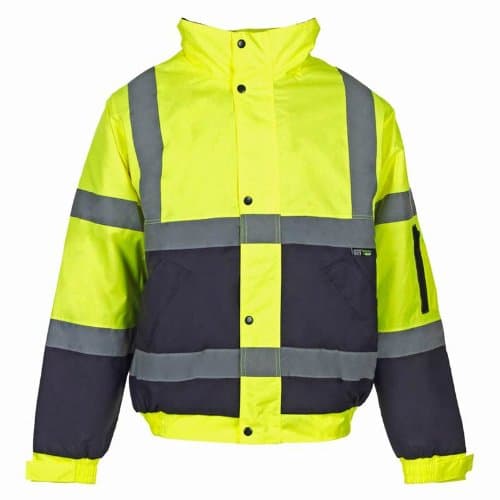 Supertouch 35541 HI-VIS 2-Tone Bomber Jacket - Yellow/Navy Blue
