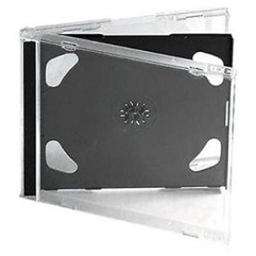 MasterStor CD/DVD Double Storage Jewel Cases 10.4mm for 2 Cd Disc with Black Tray in (pack Of 1,2,5,10,25,50,100) (25pack)