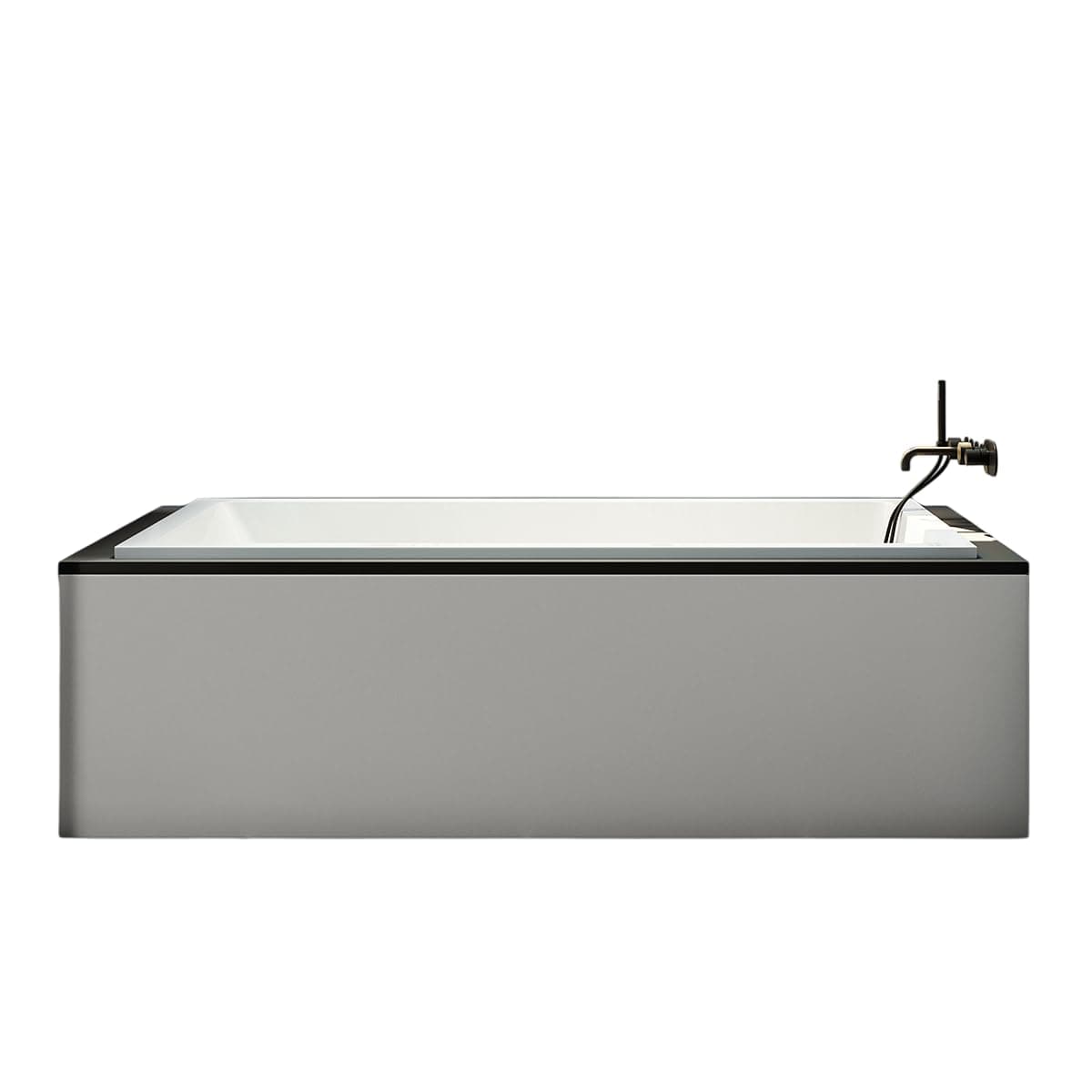 Eviva Teddy 59-Inch Acrylic Bathtub Non-Slip Deep Soaking Bathtub 61-Gallon Drop-In Modern Soaker Deep Rectangular Bath Tub in Glossy White