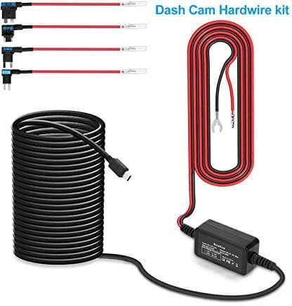 Dash Cam Hardwire Kit, Mini USB Port, Low Voltage Protection Fits for TOGUARD, NuCam DL, Auto, Rexing, ROAV, Anker, Vantrue, Crosstour, Garmin and Most Other Dash Cam/GPS
