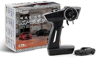 havcybin Youth 1:76 Turbo Racing Scale RC Sport Car, Table Racing Remote Control Mini Model Car Full Proportional Rtr Kit Toys (C75-Black)
