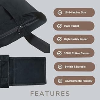 Cotton Canvas Printed White/Black Vertical Women Tote Bag | 300 GSM Cloth |100% Organic Cotton | Shopping/Grocery Bag | Multi-Purpose Bag | Reusable