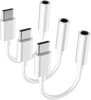 USB C to 3.5mm Headphone Jack Adapter for iPhone17/ iPhone 16/16 Pro/15/15 Pro/Pro Max/Plus, Type C Aux Audio Dongle Cable Cord Compatible with iPad, Samsung Galaxy S23/S23/S22/S21, MacBook（3 Pack）