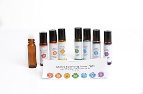 Chakra Balancing Power Pack, Includes all 7 Aromatherapy Perfume Roll-Ons by Youphoria Aromatics