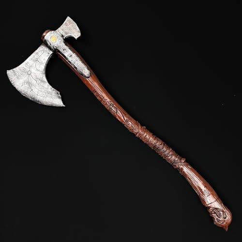 Fantasy Axe Kratos Leviathan Foam Axe Props Replica. for Collection, Gift, Cosplay at Anime Show and Outdoor Fair Brown