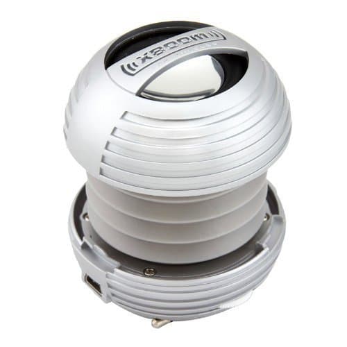 XBOOM Mini Portable Capsule Speaker with Rechargeable Battery and Enhanced Bass+ Resonator - Silver