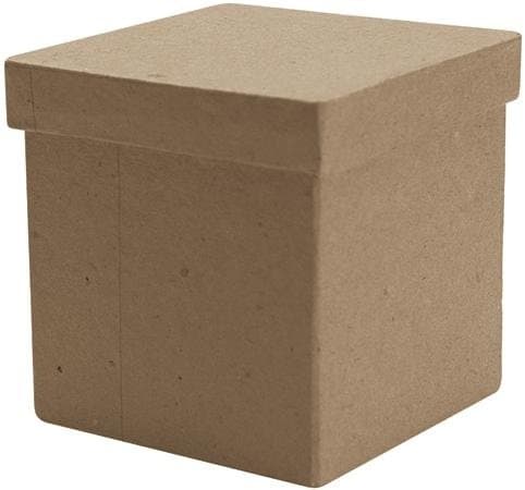 DCC Paper Mache Tall Square Box, 3 by 3 by 3-Inch