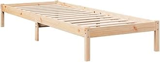 vidaXL Solid Pine Wood Extra Long Bed Frame 100x210 cm - Single Bed with Sturdy Legs and Slats, No Mattress - Ideal for Bedroom