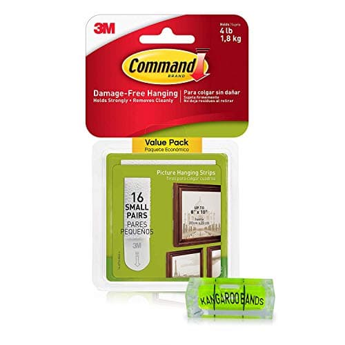 Picture Hanging Kit | Command Small Picture Strips 16-Pair | 3m Damage-Free Strips & Leveler| Perfect for Hanging Small Frames, Photos, Pictures on Walls/ Drywalls| No Nail/ Hook Damage