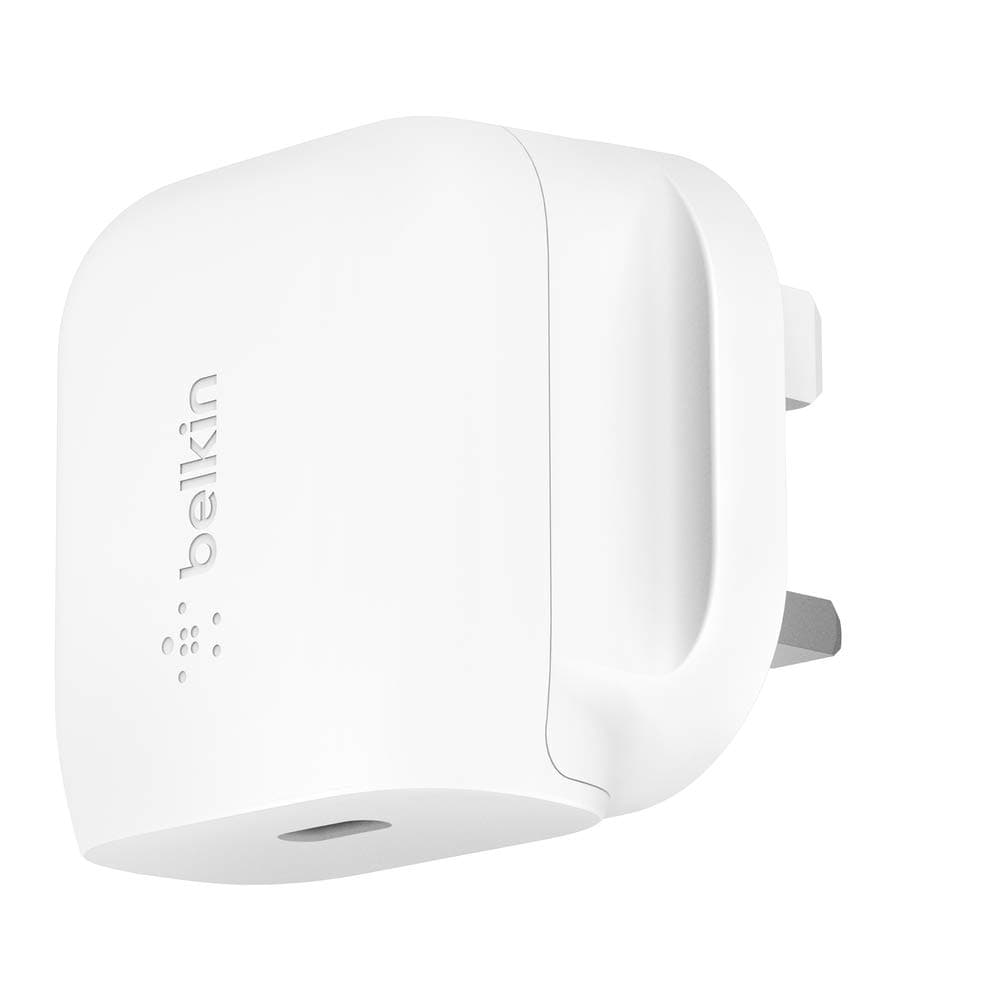 Belkin WCA003myWH Boost Charge USB-C Wall Charger Plug 20W for Apple , Google, Oppo, Samsung and Huawei Phones, White