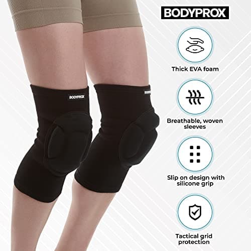 Bodyprox Protective Knee Pads, Thick Sponge Anti-Slip, Collision Avoidance Knee Sleeve(Small/Medium)