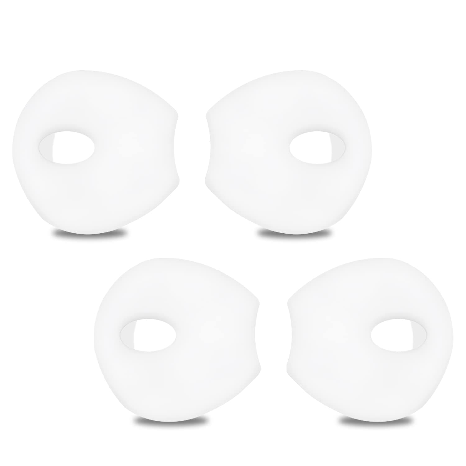 EKIND 4 Pcs Ear Cover Tips Anti-Slip Silicone Soft Replacement Sport Earbud Tips Compatible for iPhone 7 / 6S / 6 Plus / 5S / 5C / 5 Headphones Earphones Protective Accessories (White)