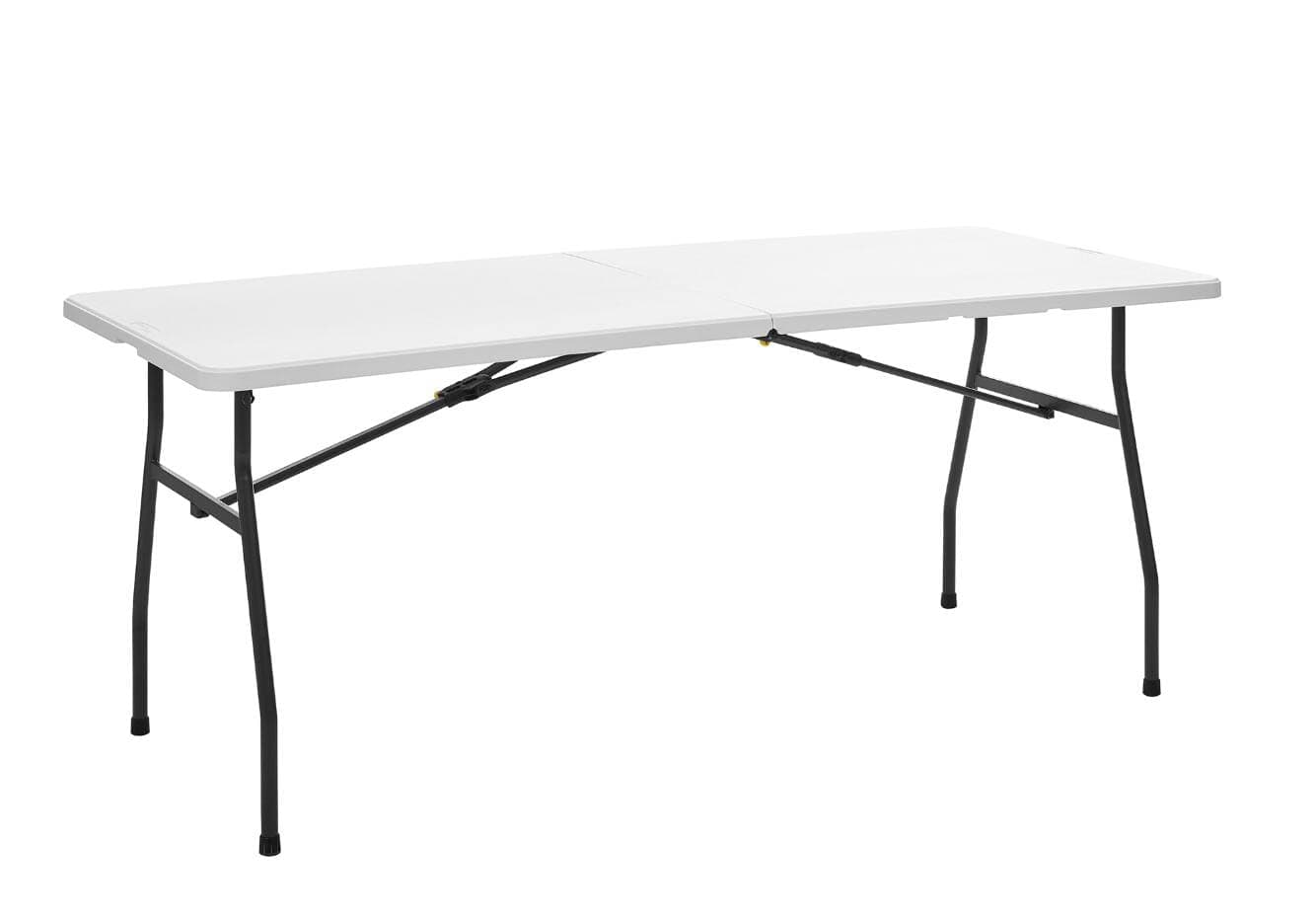 Living and More 6 Foot Fold-in-Half Table with Curve Legs, White