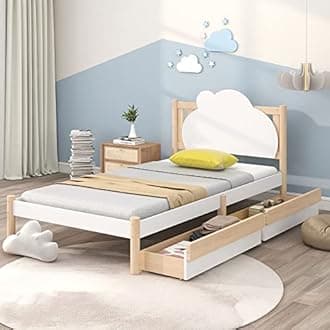 ModernLuxe White Pine Storage Single Bed Frame with Drawers-Perfect for Adults, Kids, and Teenagers-Durable Solid Wood Design 3ft 90x190cm