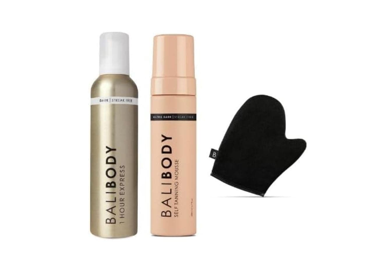 Bali Body Ultimate Tanning Bundle: Luxe Tanning Mitt, Ultra Dark Self Tanning Mousse, & 1 Hour Express Tan