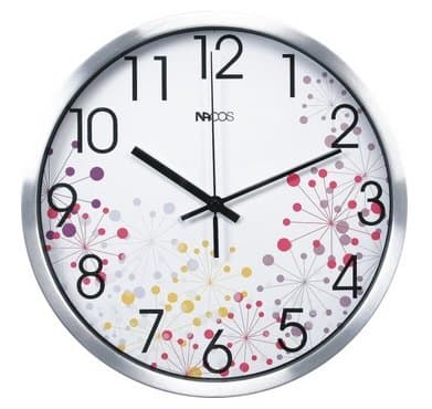 JustNile Modern Creative Round 12-inch Non Ticking Wall Clock - Colorful Fireworks