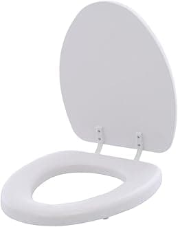 BEMIS 1250TTA 000 Commercial Heavy Duty Open Front Toilet Seat, ELONGATED, Plastic, White