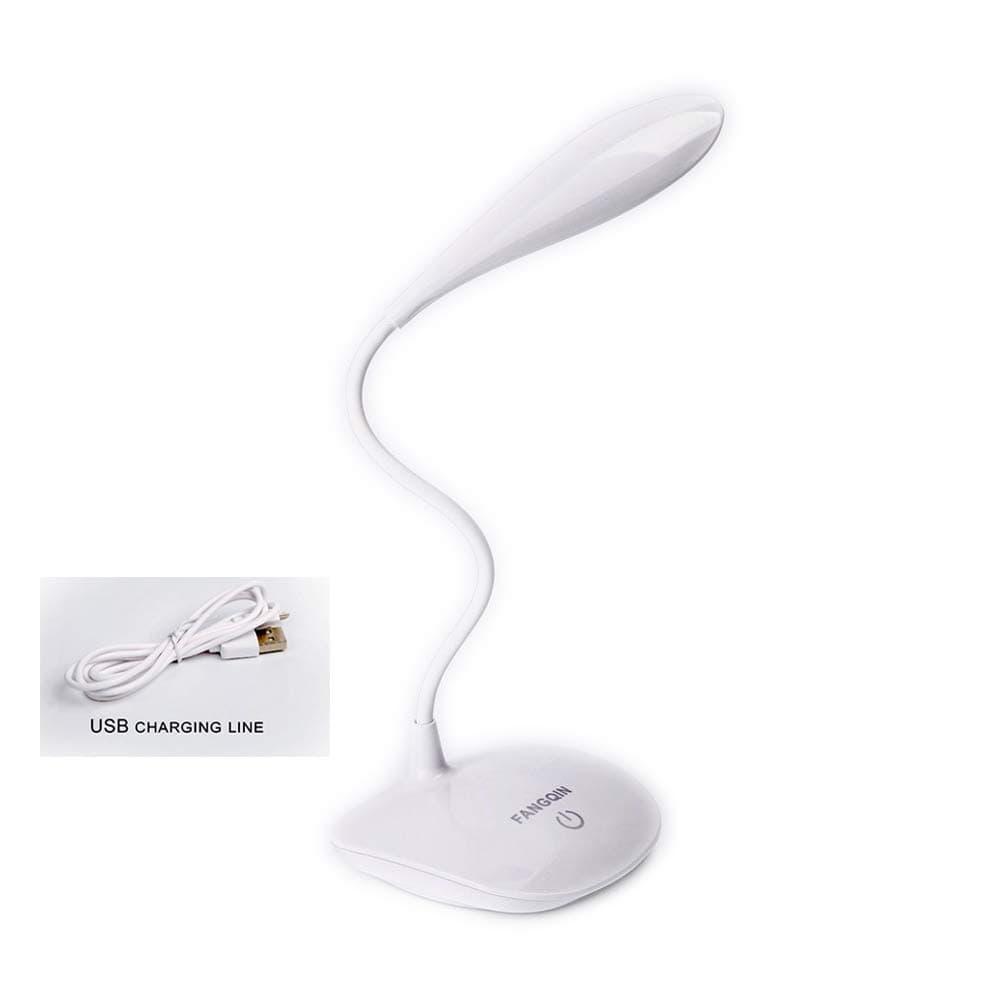 LED Desk Lamp, LED 3 Dimming Levels Brightness,Reading Light with Touch Sensitive, 20 LEDs Portable Eye-Care Table Study Lamp, USB Cord Included, 5000K Daylight White Bedside Light
