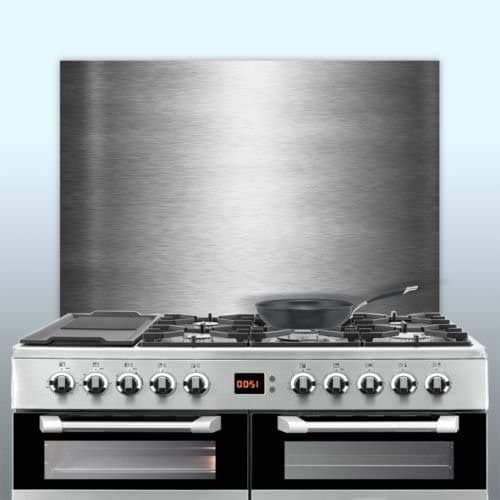 Displaypro 0.9mm Thick Brushed Stainless Steel Kitchen Cooker Hob Wall Splashback (750, 800)