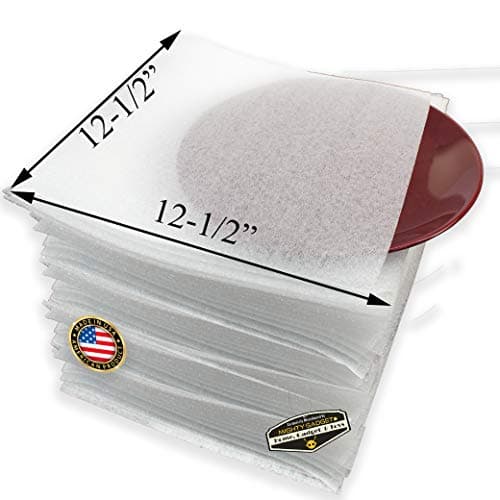 40 Count of Mighty Gadget (R) Large Double Sided Square Foam Pouches 12.5 x 12.5 inches for Maximum Protection for Plates, Glasses, Mugs, Dishes, Porcelain China & Fragile Items