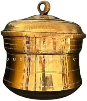 South Indian Idli Maker: Brass Idli Pathram, 7-Pit 2-Plate Stand, Cooker & Steamer - Buy Kitchen Utensils Online