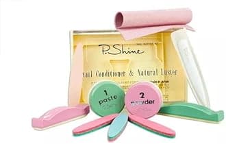 NEONAIL Japanese Manicure '' P.Shine'' SET Nail Conditioner & Natural Luster Nail Buffer Kit Green/Pink 8g Paste 5g Powder