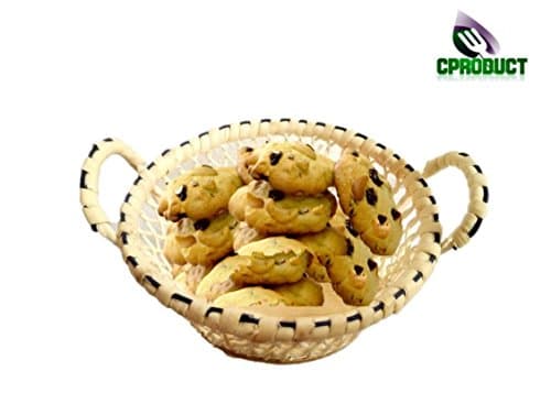 CProduct Bread Basket, Cookies Gift Baskets, Bakery Serving, Natural Real Rattan Woven