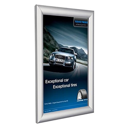 [Pack of 5] Stahldas A1 Snap Frame Poster Holder, Colour: Silver