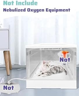 Foldable Pet Nebulizer Box Cage - Cough Breathing, Dual Holes Cat Dog Atomization Oxygen Chamber, Portable Home Animal Medical Tent Hospital(M)