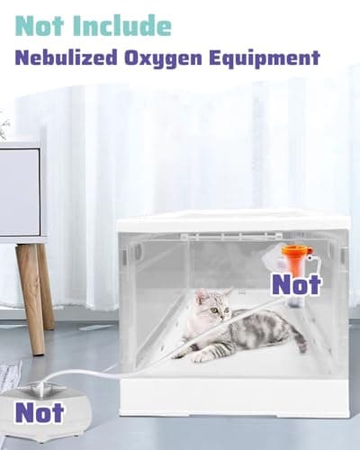 Foldable Pet Nebulizer Box Cage - Cough Breathing, Dual Holes Cat Dog Atomization Oxygen Chamber, Portable Home Animal Medical Tent Hospital(M)