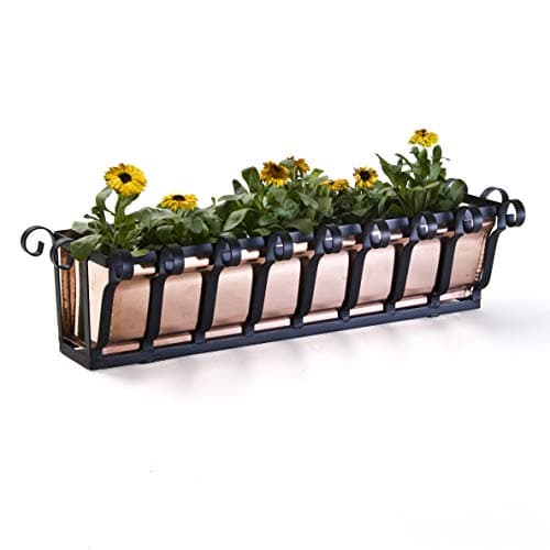 60 inch Pacific Heights Tapered Iron Window Box with Real Copper Liner