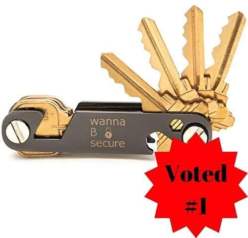 Compact Key Organizer Key Chain | Includes Anti-Loosening Washers | Neat Black Box Packaging | Fathers Day Gift | Premium Heavy Duty Key Holder w/Built-In Bottle Opener & Phone Holder for Men & Women