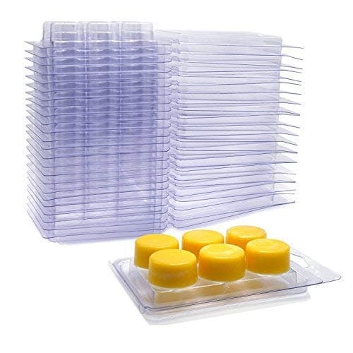 DGQ Wax Melt Molds Round - 25 Pack Clear Wax Molds Plastic Wax Melt Clamshells