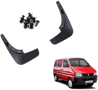 Autokaar O E Type Car Mud Flap Box Shape Splash Protection Guard Tyre Flap for Maruti Eeco 5 Seater and 7 Seater (Set of 2, Only Rear Flap)