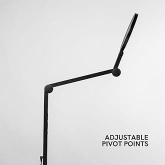 LUME CUBE Edge 2.0 LED Desk Lamp | Dimmable Home Office Desk Light with USB Charging Port & Strong Swing Arm | Adjustable Color Temperature and Brightness | Circle Webcam Light - Black