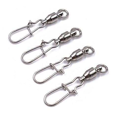 10/20 PCS Size 0#~8# High Strength Ball Bearing Swivel with Duo-Lock Snap Fishing Line Connectors