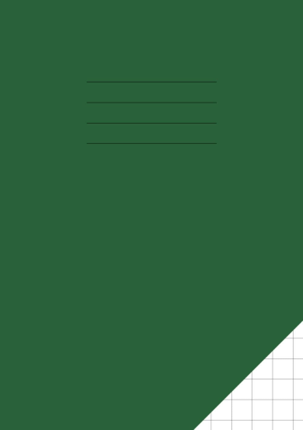 Maths Exercise Book 10mm Square A5: Squared Paper Jotter / Grid Notebook for School Mathematics | Dark Green