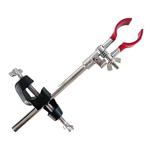 Soccerene Lab Clamp 2 Rubber Coated Prongs with a Heavy Duty Powder Coated Clamp Holder