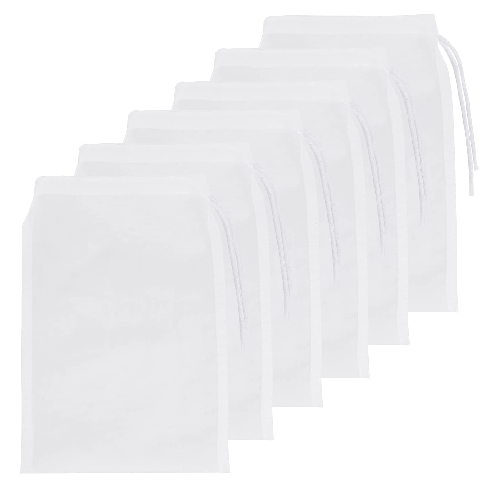 Molain Aquarium Filter Bags, Fish Tank Media Mesh Filter Bag High Flow Fine Mesh Net with Plastic Zipper for Fish Tank Bio Balls, Pelletized Carbon (9x5Inch) White 6Pcs