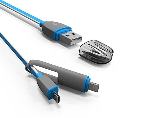 Clues XS-01 Premium Micro USB Cables Charging Cable High Speed USB 2.0 A Male to Micro B Sync and Charge Cable Micro USB to USB Charger Data Sync Cable for Android&iOS dual data cables-3.8 Feet(1.15 Meters) (Azure)