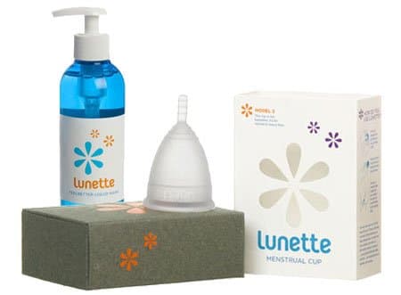 Lunette Clear Menstrual Cup with Feelbetter Liquid Wash 8.5oz - Model 2