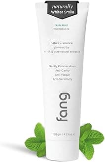 Fang Farm Mint Natural Toothpaste|Fluoride Free Hydroxyapatite|Teeth Whitening|Heals Sensitive Teeth|Fights Cavities,Gum Diseases & Bad Breath|SLS & Chemical Free|Organic, Vegan|120 grams(Pack of 1)