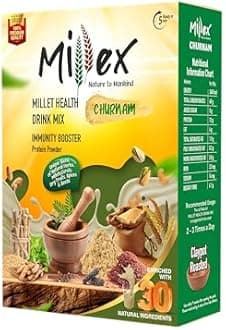 Millex Millet Healthy Mix With Churnam 1kg | 30 Natural Nutrition and 18 Herbal Churna Ingredients | Sprouted Cereals,Nuts, & Pulses |No Sugar Organic Multigrain Nutrition Drink | |Porridge Mix