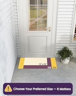 DEXI Front Door Mat Outside Entrance, Heavy Duty Non Slip Low Profile Doormat for Entryway, Trap Dirt and Moisture Welcome Mats, Easy Clean, Patio, Garage, 17x29, Brown