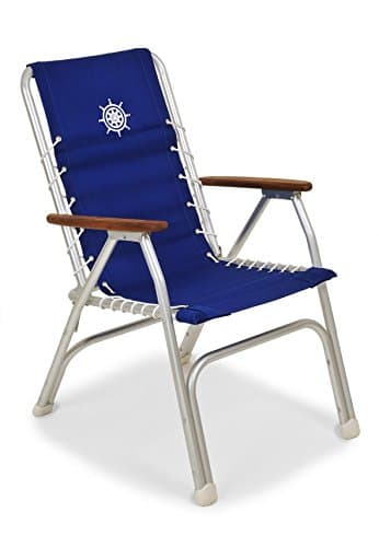FORMA MARINE High Back Deck Chair, Boat Chair, Folding, Anodized, Aluminium, Blue, Model M150B