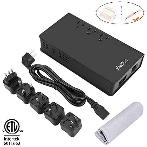Travel Voltage Converter Power Adapter Step Down 220V to 110V with 3 USB Smart Charging ETL Powerjc