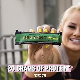 Barebells Protein Bars Hazelnut & Nougat - 12 Count, 1.9oz Bars - Protein Snacks with 20g of High Protein - Chocolate Protein Bar with 1g of Total Sugars - On The Go Protein Snack & Breakfast Bars