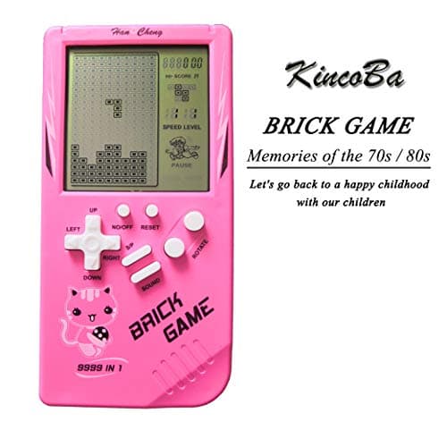 KincoBa Brick Handheld Game Machine Retro Game with 23 Classic Brick Games 3.5 inch Screen Portable Game Controller Good Toys for Kids(Pink)