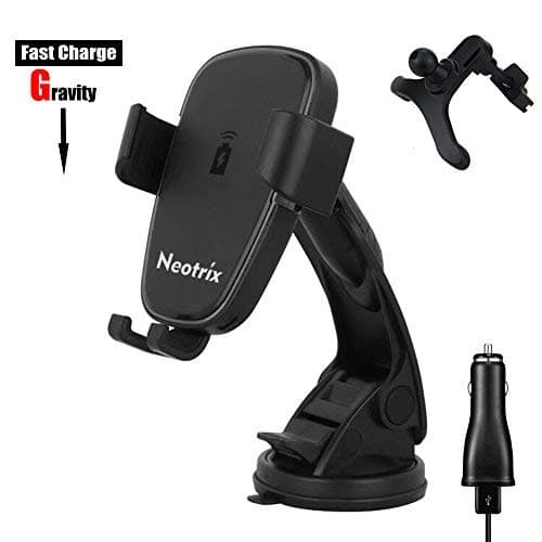 Neotrix Fast Wireless Car Charger Mount, Gravity QI Wireless Charging Windshield/Air Vent Car Phone Holder for iPhone X/8/8 Plus Samsung Galaxy S8 Plus S7 S6 Edge Plus Note 8 5