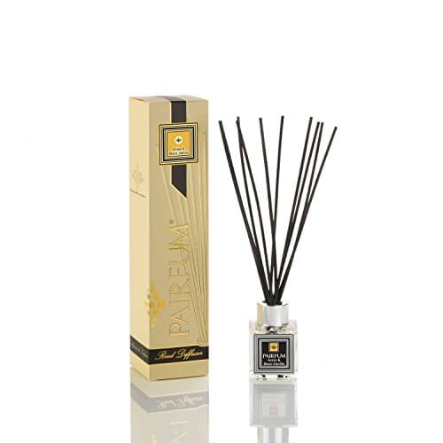 PAIRFUM Natural Reed Diffuser - Long-Lasting & Healthy - Fragrance 2-3 Months (50 ml) - Anise & Black Vanilla Black Reeds - Glass Cube